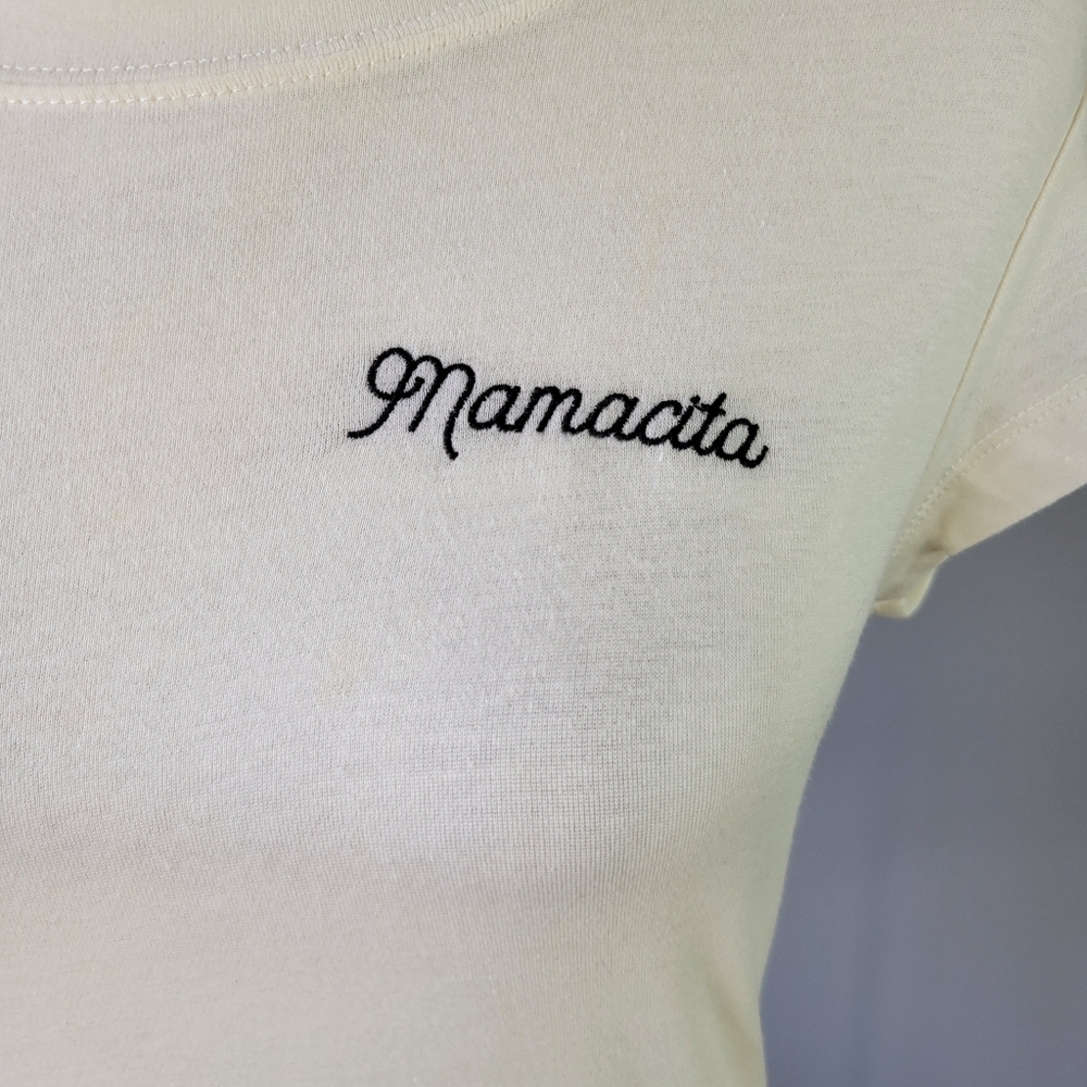 The Bee & The Fox // Cream Super Soft Embroidered Mamacita Short Sleeved T Shirt — image 3 of 8